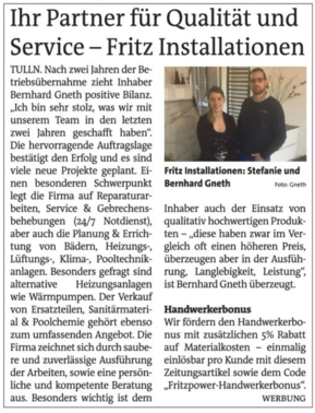 BezirksBlätter Fritz Installationen: Ihr Partner für Qualität und Service